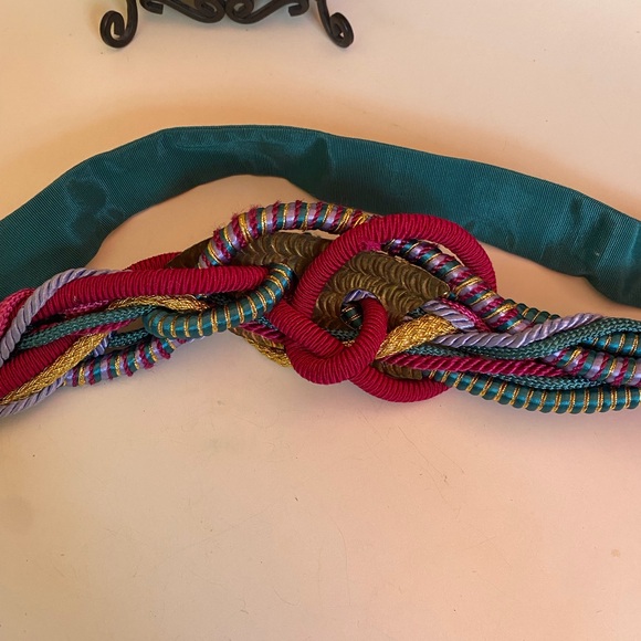 Belt- VTG Susan Maddox 80s Vibrant Rope and Fabric Belt main image 4